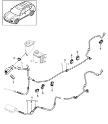 Anti-roll bar / Pressure line / Return line  / Underbody (PR:0AW) Cayenne 92A (958) 2011-18