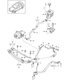 Anti-roll bar / Lines / Engine compartment / Oil container (CFTB,CFT, CURA,CUR, CXZA,CXZ+ PR:0AW) Cayenne 92A (958) 3.6L / 4.8L  2015>>