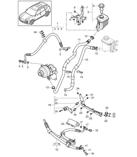 Diagram 402-035 Porsche 911 & 912 (1965-1989) Front Axle, Steering 