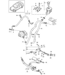 Anti-roll bar / Lines / Engine compartment / Oil container (CEYA+ PR:0AW) Cayenne 92A (958) 3.6L 2015>>