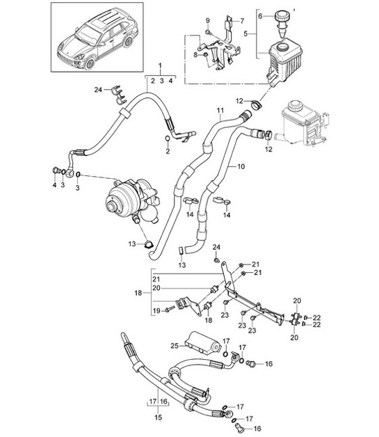 Diagram 402-037 Porsche 997 (911) MK1 2005-2008 Front Axle, Steering 