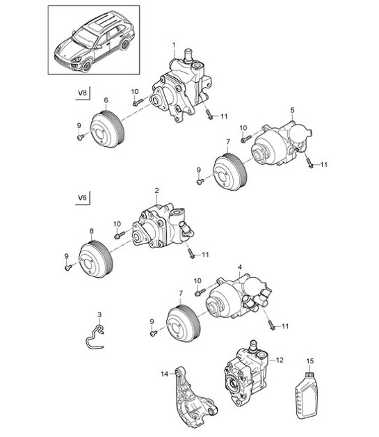 Diagram 403-025 Porsche Boxster 718 (982) 2017>> Front Axle, Steering 
