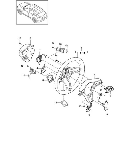 Diagram 403-032 Porsche Macan (95B) MK1 (2014-2018) Front Axle, Steering 
