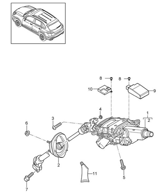 Diagram 403-035 Porsche 991 (911) MK1 2012-2016 Front Axle, Steering 