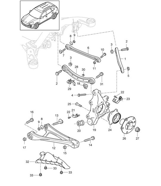 Diagram 501-000 Porsche Cayman 987C / 981C (2005-2016) Rear Axle