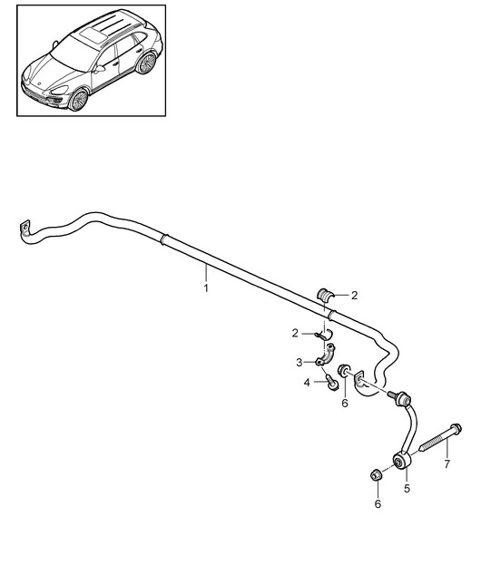 Anti-roll bar (PR:0AB,0AC) Cayenne 92A (958) >>2014