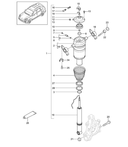 Suspension / Air spring (PR:1BK) Cayenne 92A (958) >>2014
