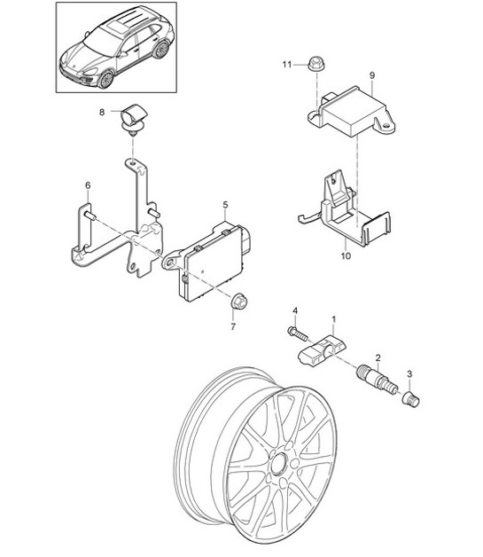 Diagram 601-005 Porsche Boxster 986 2.7L 2003-04 Wheels, Brakes