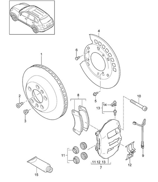 Diagram 603-002 Porsche 997 MK1 TURBO 2007-09 Wheels, Brakes