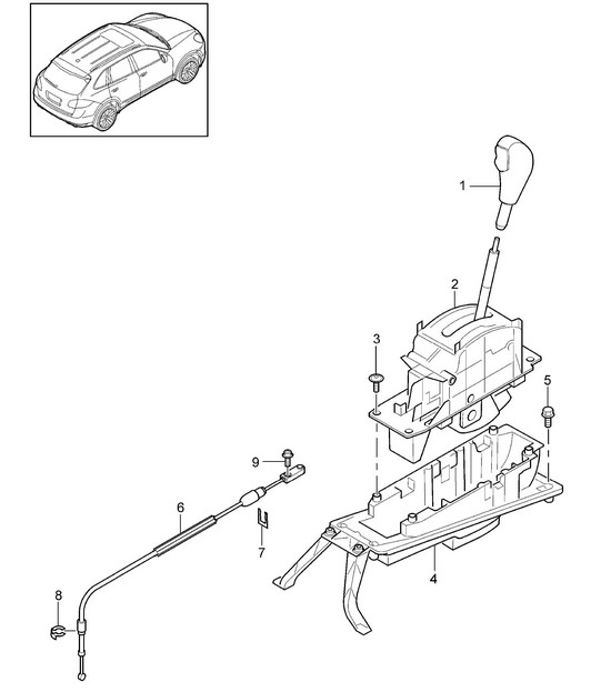 Selector lever / Tiptronic (PR:G1G) Cayenne 92A (958) 2015>>