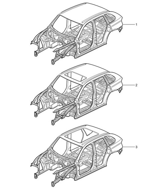 Diagram 801-000 Porsche Macan (95B) MK1 (2014-2018) Body