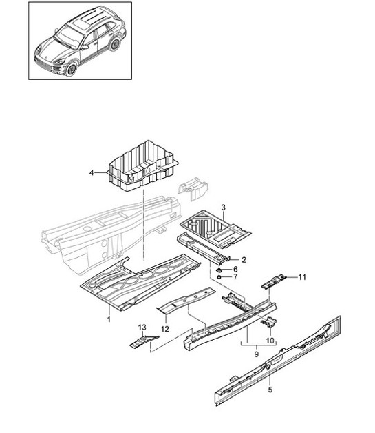 Diagram 801-022 Porsche Macan (95B) MK1 (2014-2018) Body