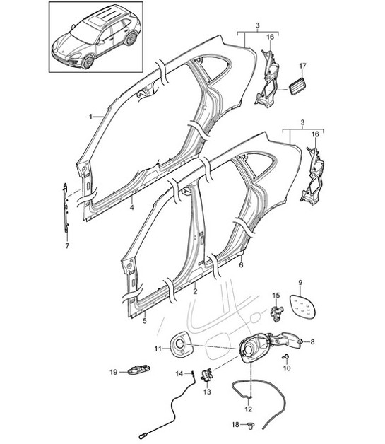 Diagram 801-055 Porsche Macan (95B) MK1 (2014-2018) Body