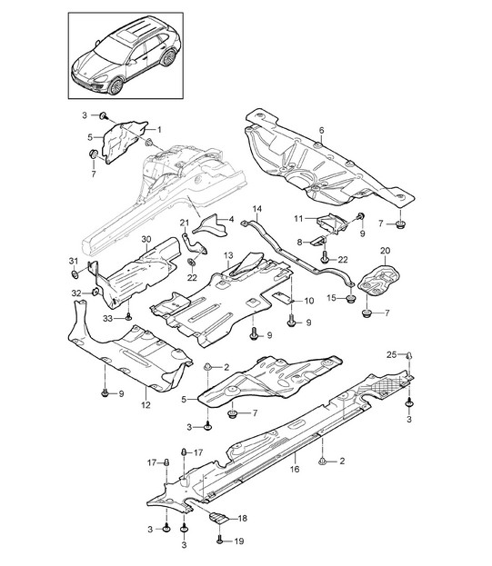 Trim / Underbody / Heat insulation Cayenne 92A (958)  >>2014