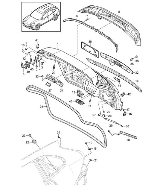 Diagram 803-005 Porsche Boxster 986 2.7L 2003-04 Body