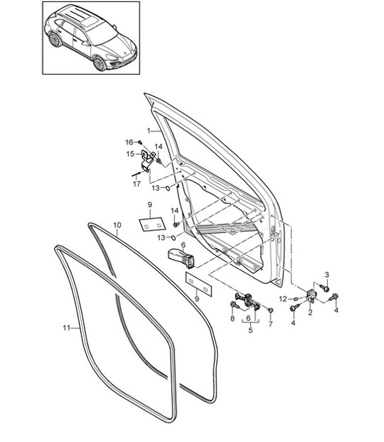 Diagram 804-000 Porsche Macan (95B) MK1 (2014-2018) Body