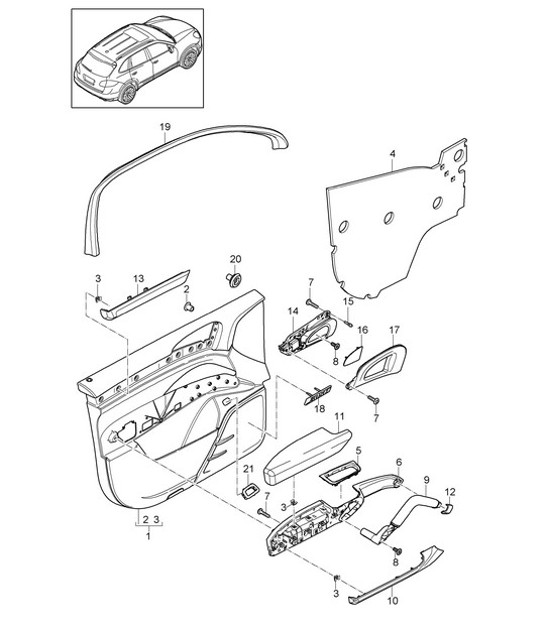 Diagram 807-010 Porsche Macan (95B) MK1 (2014-2018) Body