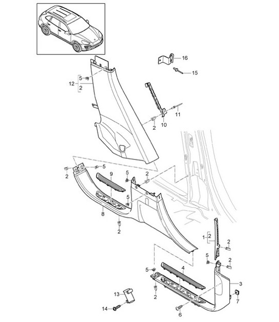 Diagram 807-025 Porsche Cayman 987C / 981C (2005-2016) Body