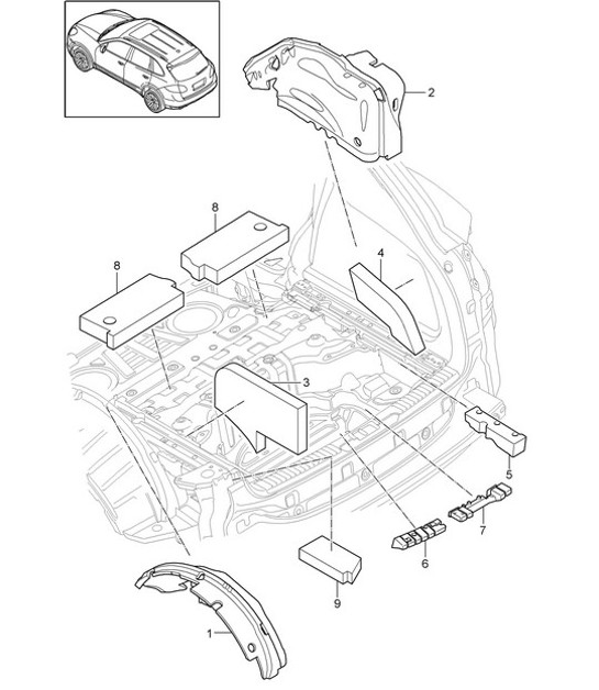 Diagram 807-070 Porsche Macan (95B) MK1 (2014-2018) Body