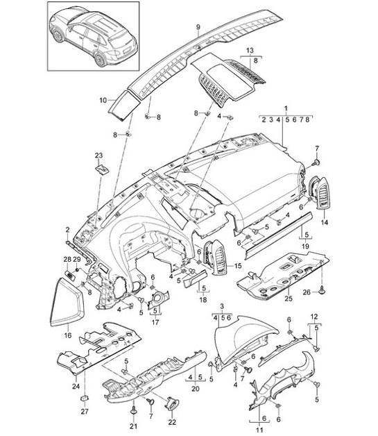 Diagram 809-005 Porsche Macan (95B) MK1 (2014-2018) Body