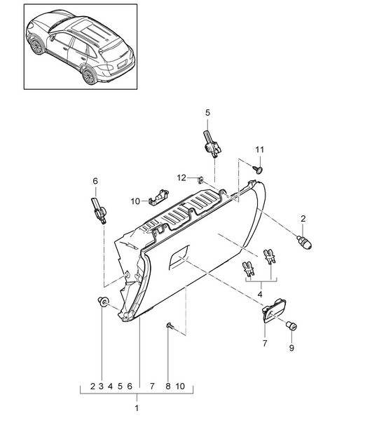 Glove box Cayenne 92A (958) 2011-18