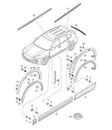 Moldings - lower outer - Cayenne 92A (958) >>2014