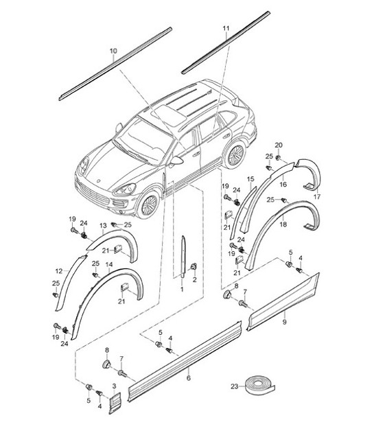 Diagram 810-008 Porsche Cayenne 9YA (E3) 2018-2023 