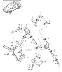 Heater / Pump / Intake manifold (PR:-D11) Cayenne 92A (958) 2011-18