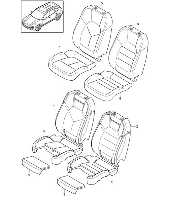 Diagram 817-008 Porsche Macan (95B) MK1 (2014-2018) Body