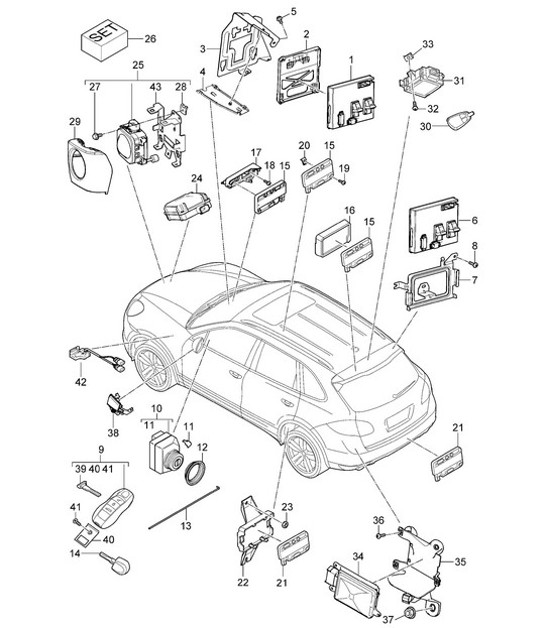 Diagram 901-004 Porsche Boxster 718 (982) 2017>> Electrical equipment