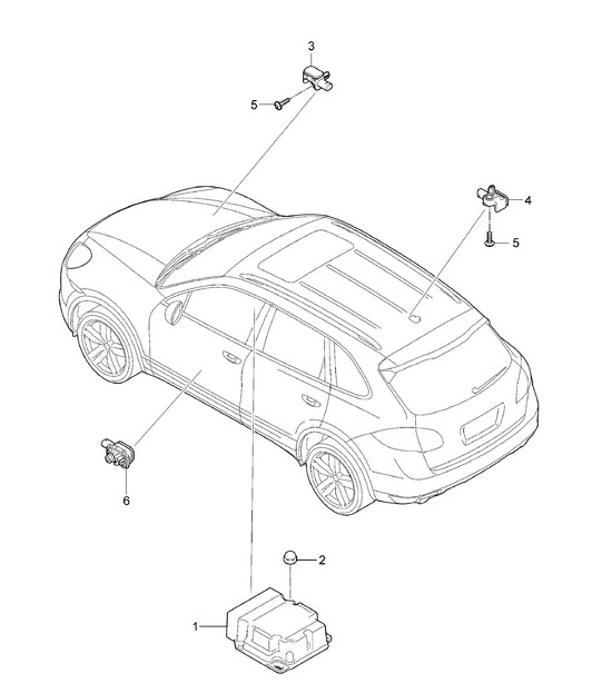 Control unit / Sensor / Airbag Cayenne 92A (958) 2011-18