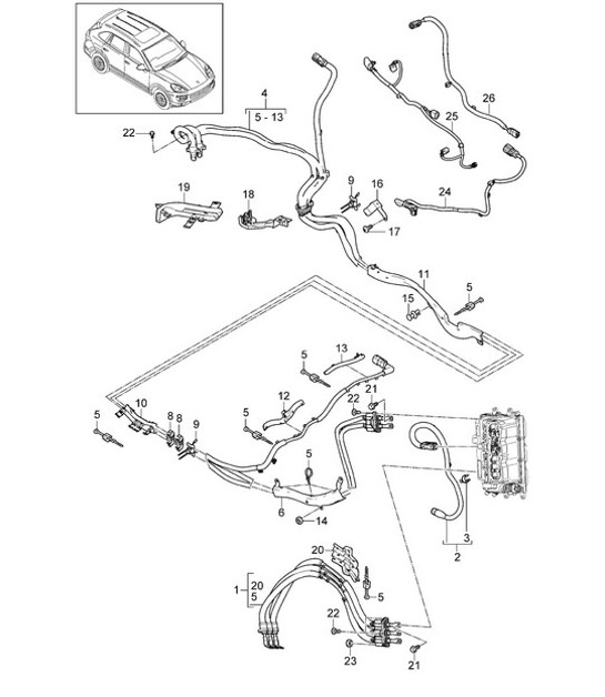 Diagram 901-035 Porsche Macan (95B) MK1 (2014-2018) Electrical equipment