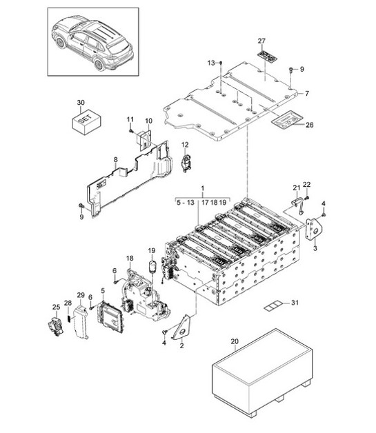 Diagram 901-045 Porsche 997 (911) MK1 2005-2008 Electrical equipment