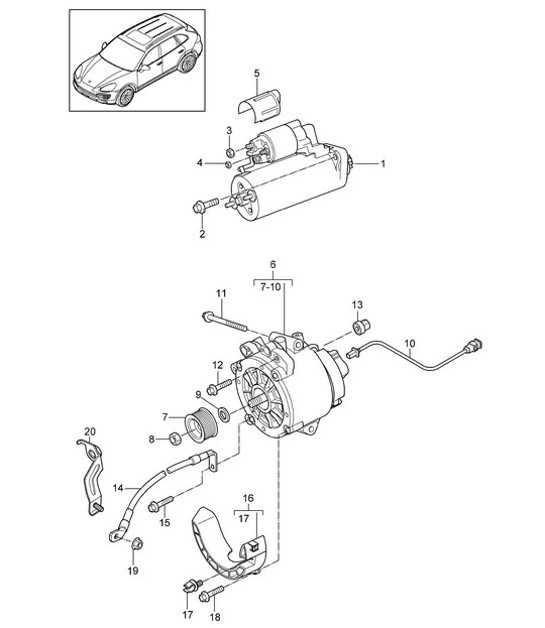 Diagram 902-002 Porsche Boxster 986 2.7L 2003-04 Electrical equipment