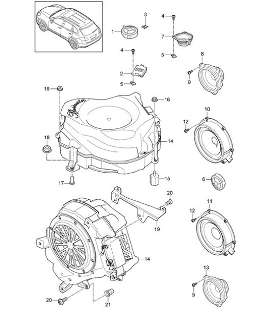 Diagram 911-006 Porsche Cayman 987C / 981C (2005-2016) Electrical equipment