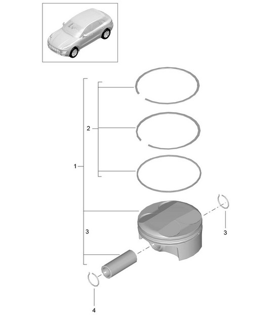 Piston / Piston ring (Model: CNCC,CNC, CYNA,CYPA, CYP,CYNB)   95B.1 Macan 2.0L 2014-18