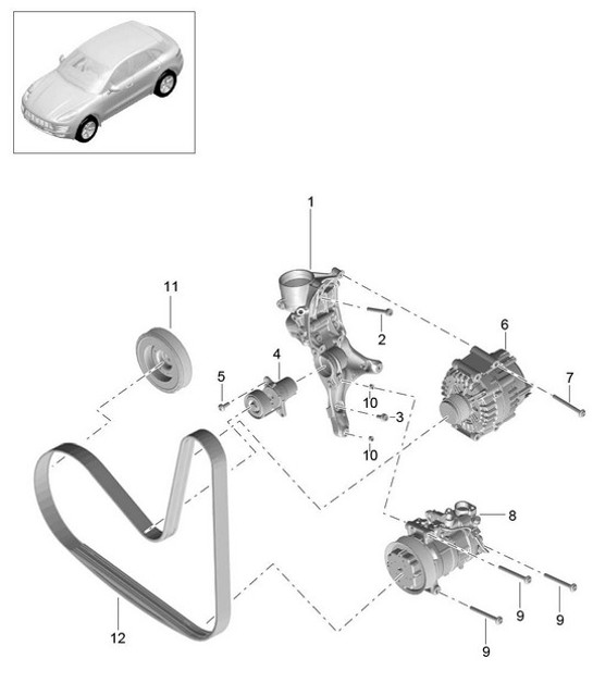 Diagram 102-080 Porsche Boxster T 718 2.0L Manual (300 Bhp) Engine