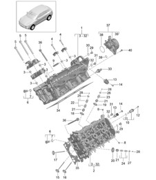 Cylinder head / Vacuum pump (Model: CTMA,CTM, CTLA,CTL, DCNA,DCN, DHKA,DHK) 95B.1 Macan 3.0L / 3.6L 2014-18