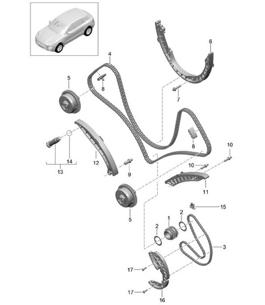 Diagram 103-070 Porsche Cayman 2.7L 981 2013-16 Motor