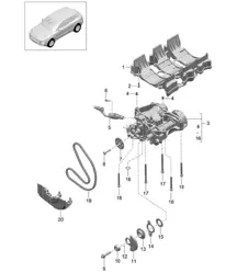 Oil pump / Oil baffle plate (Model: CTMA,CTM, CTLA,CTL, DCNA,DCN, DHKA,DHK) 95B.1 Macan 3.0L / 3.6L 2014-18