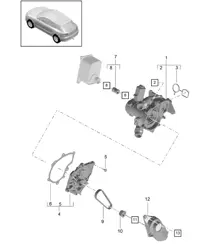 Coolant pump (Model: CNCC,CNC, CYNA,CYPA, CYP,CYNB) 95B.1 Macan 2.0L 2014-18