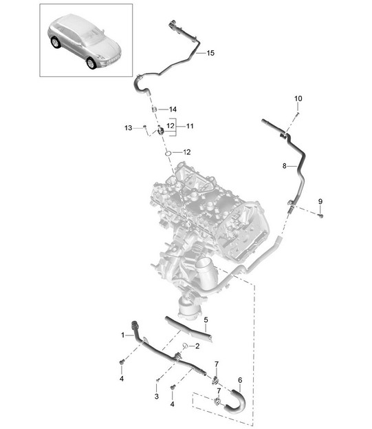 Coolant cooling system (Model: CNCC,CNC, CYNA,CYNB, CYPA,CYP) 95B.1 Macan 2.0L 2014-18