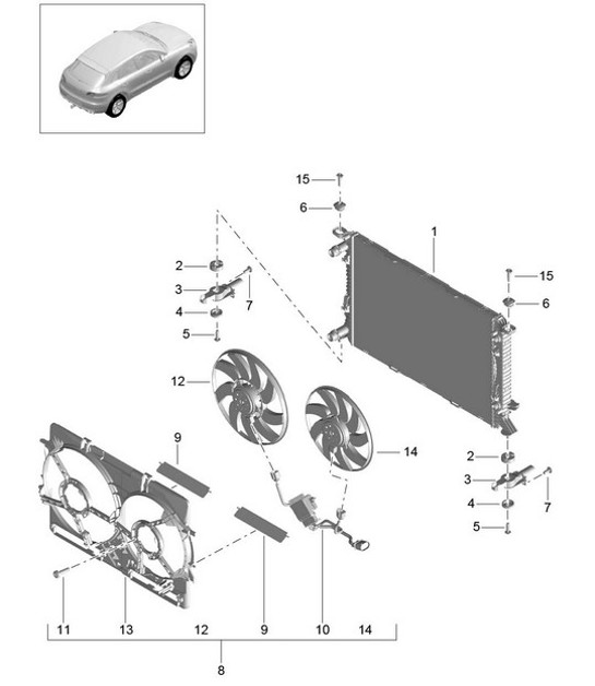 Diagram 105-037 Porsche Macan (95B) MK1 (2014-2018) Engine