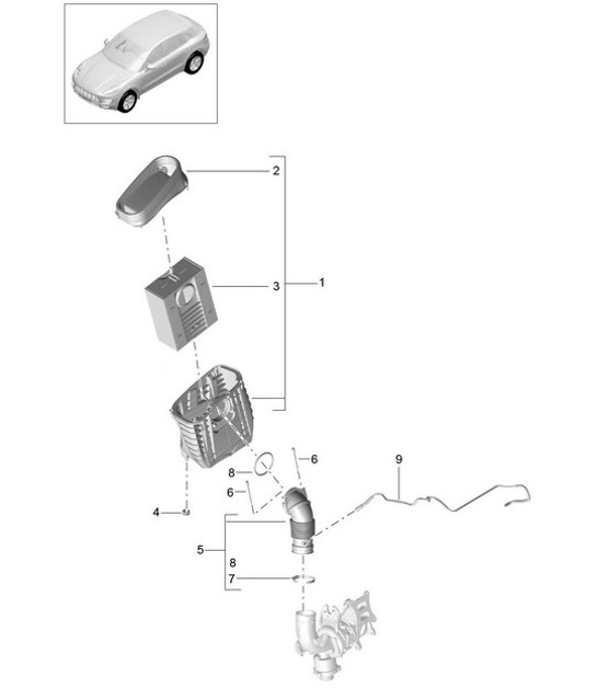Diagram 106-020 Porsche 997 Carrera 4 3.6L 2005>> Motor