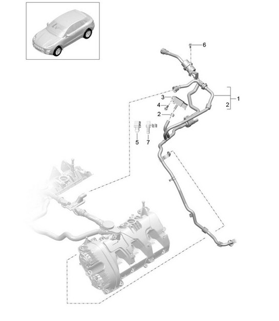 Diagram 107-000 Porsche 997 (911) MK1 2005-2008 Engine