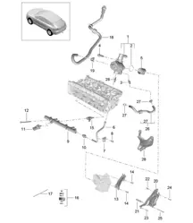 Fuel collection pipe / High-pressure injector  / High pressure pump (Model: CNCC,CNC, CYPA,CYP) 95B.1 Macan 2.0L 2014-18