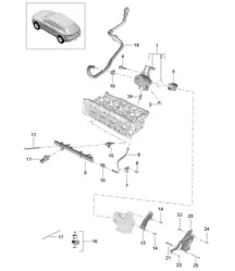 Fuel collection pipe / High-pressure injector / High pressure pump (Model: CYNA,CYNB, CYN) 95B.1 Macan  2.0L 2014-18
