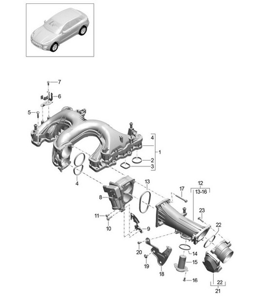 Diagram 107-066 Porsche 997 (911) MK1 2005-2008 Engine