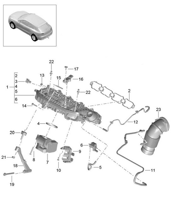Diagram 107-068 Porsche Cayman 718C (982C) 2017>> Engine