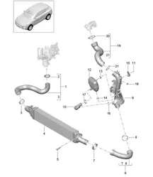 Charge air cooler / Pressure pipe (Model: CNCC,CNC, CYNA,CYPA, CYP,CYNB) 95B.1 Macan 2.0L 2014-18